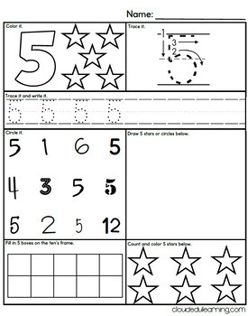 1-20 Number Identification, Counting, and Writing by Cloudedulearning