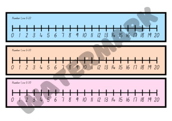 Preview of 1-20 Number Line COLORFUL - MATH TOOLBOX