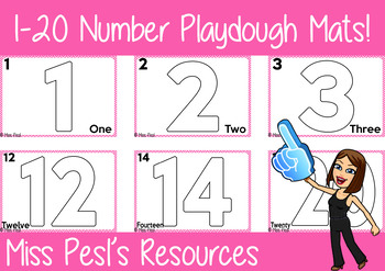 Easy To Use Number Playdough Mats: 1 to 20