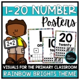 1-20 Number Posters | Rainbow Brights Theme