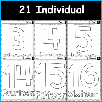 Giant Number 21 Coloring Page