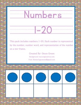 Preview of 1-20 Number Sense Display