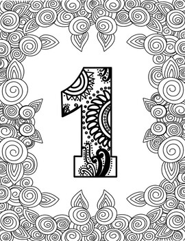 Preview of 1-20 Numbers Doodling Coloring Pages|Zen Tangle Doodling Patterns Coloring Pages