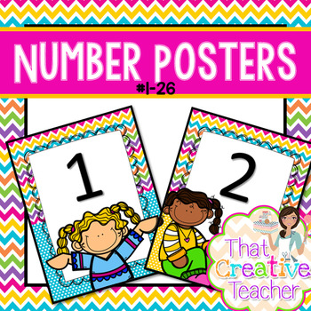 #1-26 Number Posters by That Creative Teacher | Teachers Pay Teachers