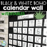 Boho Black and White Decor EDITABLE CALENDAR WALL