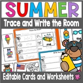 Write the Room Summer Kindergarten EDITABLE Writing Worksheets 