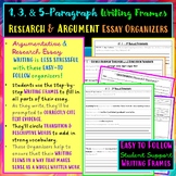 1, 3, & 5-Paragraph Argument Essay Writing Frames - Resear