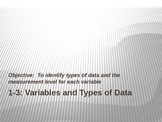 1-3 Variables and Types of Data PowerPoint