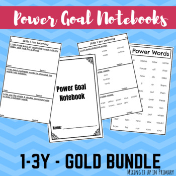 Preview of 1-3 Yellow through Gold Reading Level Power Goal Notebooks BUNDLE