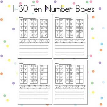 Preview of 1-30 Ten number boxes