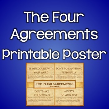 Preview of The Four Agreements by Don Miguel Ruiz Printable Poster