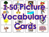 1-50 Picture Vocabulary Cards for Print (100 Cards)