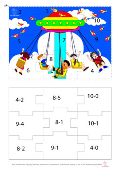 Preview of 100 puzzles, Printable Cut Paste, math, mathematic, special education, game