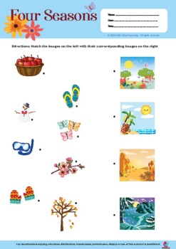 Matching Seasons Worksheets For Kindergarten - bmp-troll