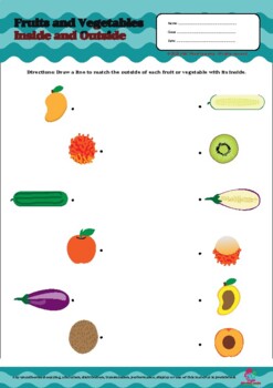 fruits vegetables inside and outside matching activity worksheet montessori