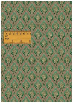 Preview of 1:6 1:12 1:24 1:48 Vintage Gold Flower Bouquet on Green  Wallpapers Seamless