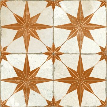 Preview of 1:6 1:12 1:24 Dollhouse Dirty Oxide Star with Matte White Surface Floor Tiles