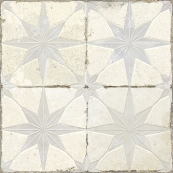 Preview of 1:6 1:12 1:24 Dollhouse Old Dirty Light Gray Grey Star with White Surface Tiles