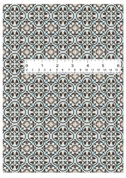 Preview of 1/6 1/12 Matte Chic Patterned Encaustic Cement Floor Tile Printable Sheets