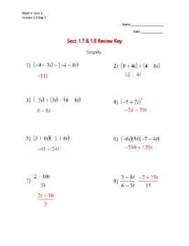 1 8 solving quadratics day 2 worksheet key by keep it integrated
