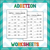 Adding Whole Tens to 3-Digit Numbers (missing addends) - A