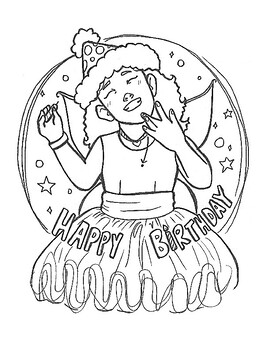 Preview of 1 American Sign Language Coloring Page: Happy Birthday