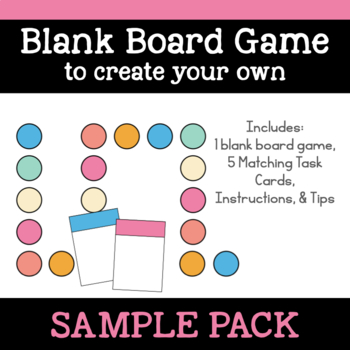 Preview of 1 Blank Board Game With Blank Task Cards {Sample Pack}