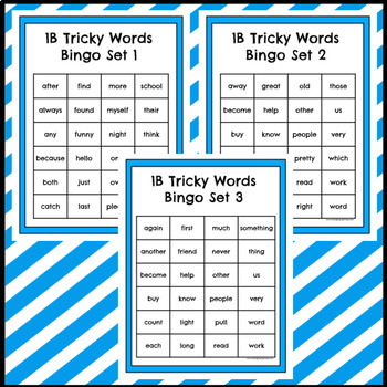 1 Blue (1B) Tricky Words Bingo Game by Mixing it up in Primary | TpT