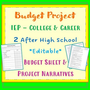 Preview of 1 Budget Organizer - 2 After High School Narrative Scenarios - College & Career