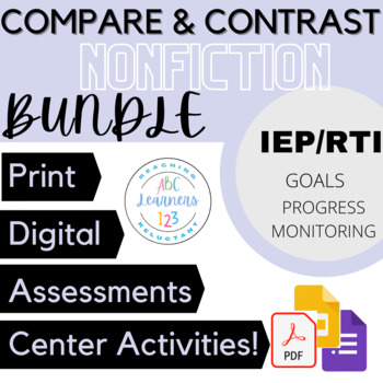 Preview of Compare and Contrast | nonfiction text | Animal Facts bundle | for small groups