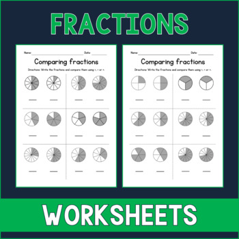 Preview of Comparing Proper Fractions with Like Denominator - Pie Charts - Sub Plan