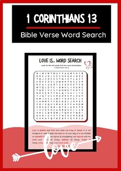 Preview of 1 Corinthians 13 Bible Verse Word Search
