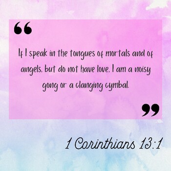 Preview of 1 Corinthians 13 Memory Verse Cards and Graphics