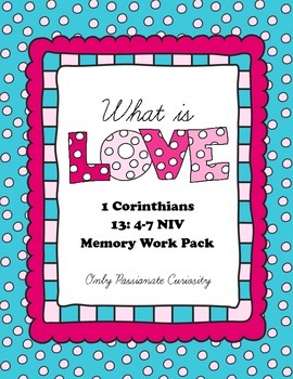 Preview of 1 Corinthians 13 Memory Work Pack: What is Love