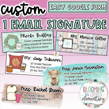 Preview of 1 Custom Email Signature | Choose Your Fonts, Background, Image, & Style