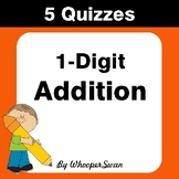 1-Digit Addition Quiz - Test - Assessment - Worksheet