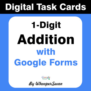1-Digit Addition - Interactive Digital Task Cards - Google Forms