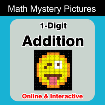 1-Digit Addition - Math Mystery Pictures / Color By Number - Online | Digital