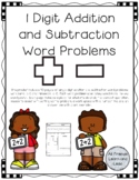 1 Digit Addition and Subtraction Word Problems