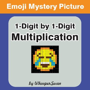 Multiplication Color-By-Number EMOJI Mystery Picture
