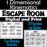 1 Dimensional Kinematics Activity: Physics Escape Room Game