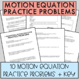 1-Dimensional Motion Equations Practice Problems + Key [AP