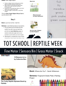 Preview of 1 FULL WEEK of REPTILES | Tot School | Pre-K PreSchool Teacher and Student