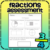1.G.3 First Grade Geometry Fractions Assessment