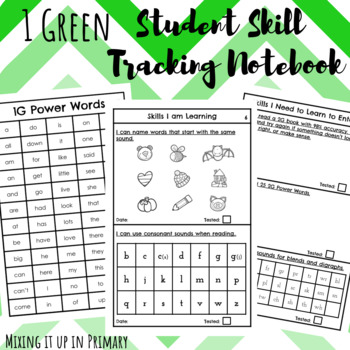 Preview of 1 Green Student Skill Tracking Notebook