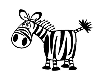 1 Large Zebra for Counting, Coloring and Cutting by Maplewood NJ Teacher