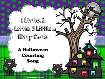 Preview of 1 Little, 2 Little...Kitty Cats On Halloween: A Counting Song/Activity - PPT Ed.