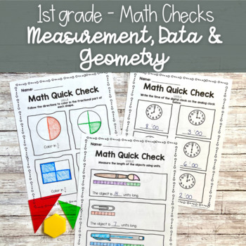 Preview of 1st Grade Math Common Core Assessments and Independent Practice MD and GA