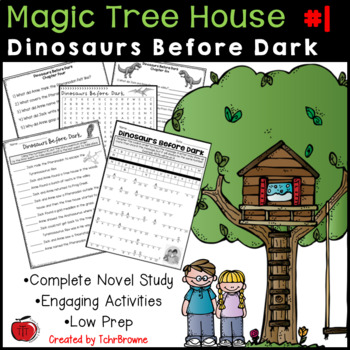Preview of #1 Magic Tree House- Dinosaurs Before Dark Novel Study