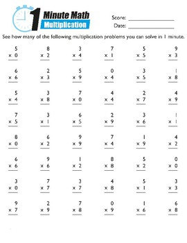 Preview of 1-Minute Multiplication